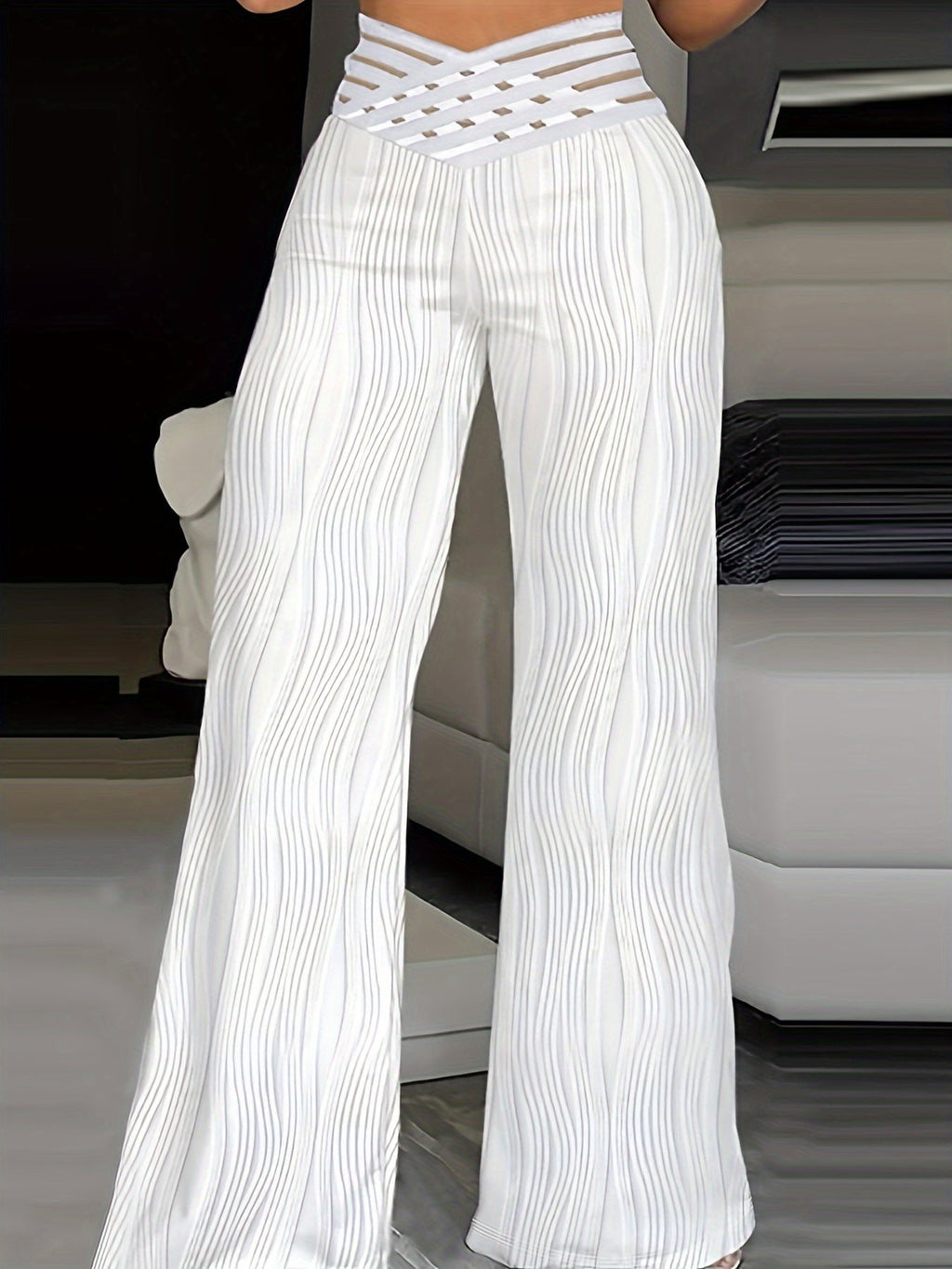 Emma | Pantalones de cintura alta con diseño cruzado