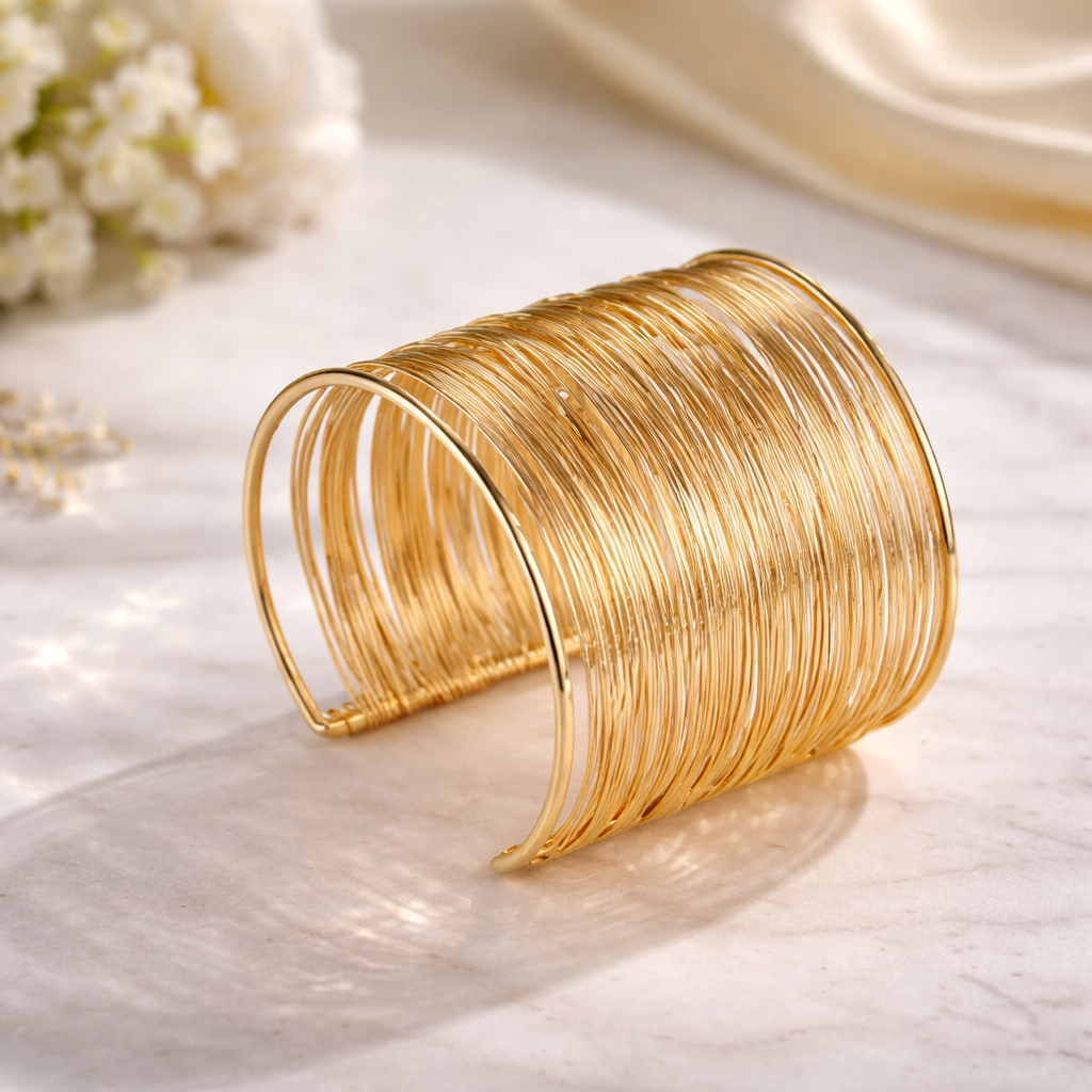 Marta | Pulsera Dorada en Forma de C