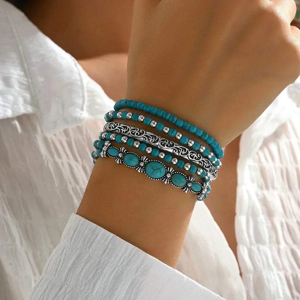 Maëlys | Pulsera multi-rangos turquesa refinada
