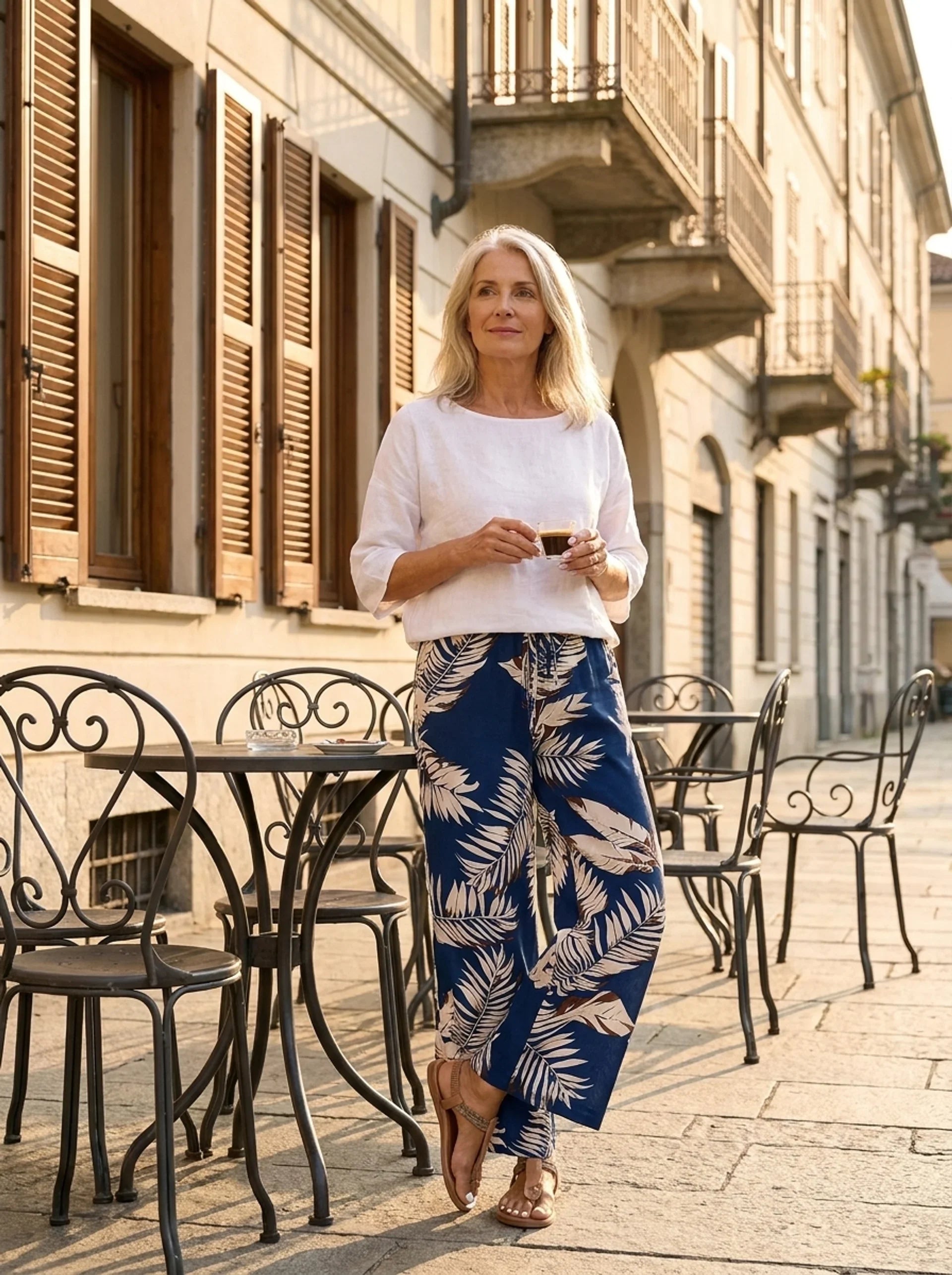 Silvia | Pantalones con estampado tropical